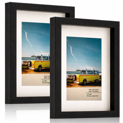 Picture Frame Set with Mat, Real Glass