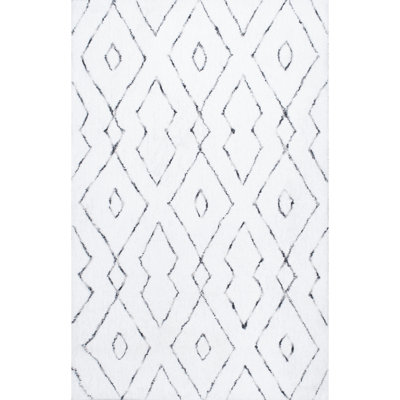 Sofie Modern Shag Performance White Rug