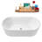67" Streamline Soaking Glossy White Freestanding Tub and Tray With Internal Drain-101412833