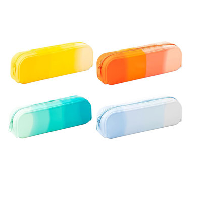 [4 Pack] Waterproof Large Capacity Pencil Case, Mixed Color Rectangular Pencil Case, Student Zipper Pencil Case, Back To School Essential