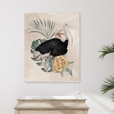 Tropical Ostrich by Terri Ellis - Print -  Bungalow Rose, 053E40B7C5154D67B78D125D95A24288