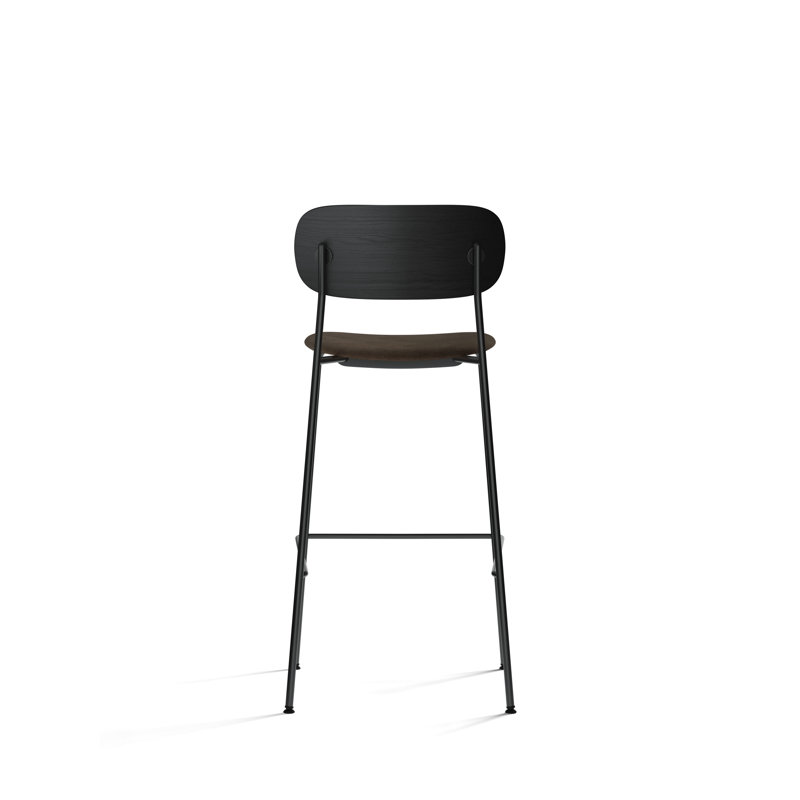Co 30.91" Bar Chair, Black Wool, Black