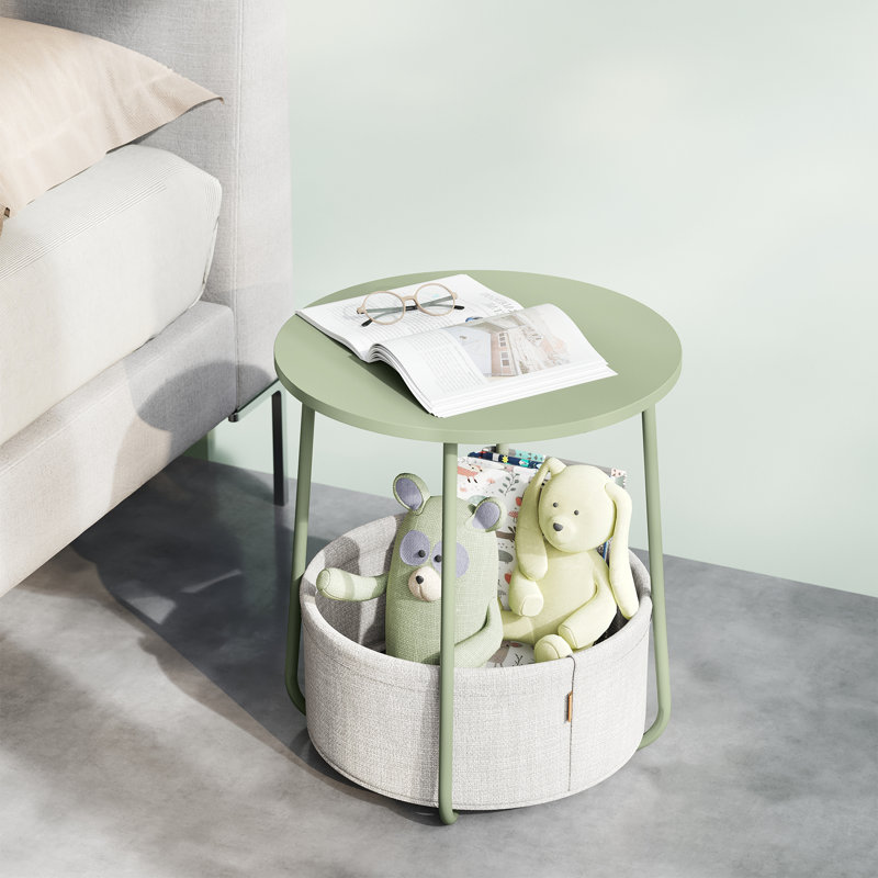 End Table, Sage Green/Cream White