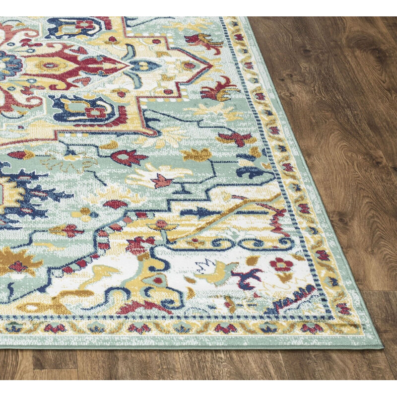 Rectangle Floral Berber Indoor / Outdoor Area Rug, Rectangle 50 x 80cm