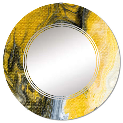 Miroir mural noir, blanc et jaune