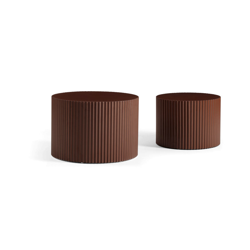 Nesting Table Set Of 2, MDF Coffee Table Set, Brown