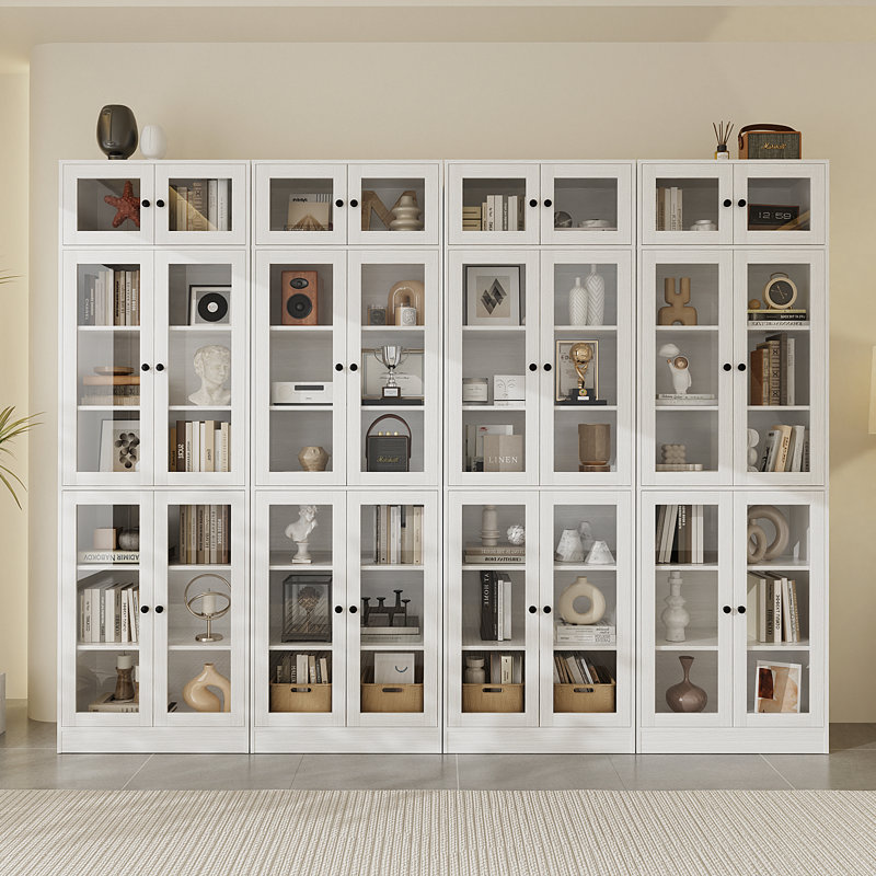 86.7'' H X 94.48'' W Book Cabinet Storage Bookcase Set