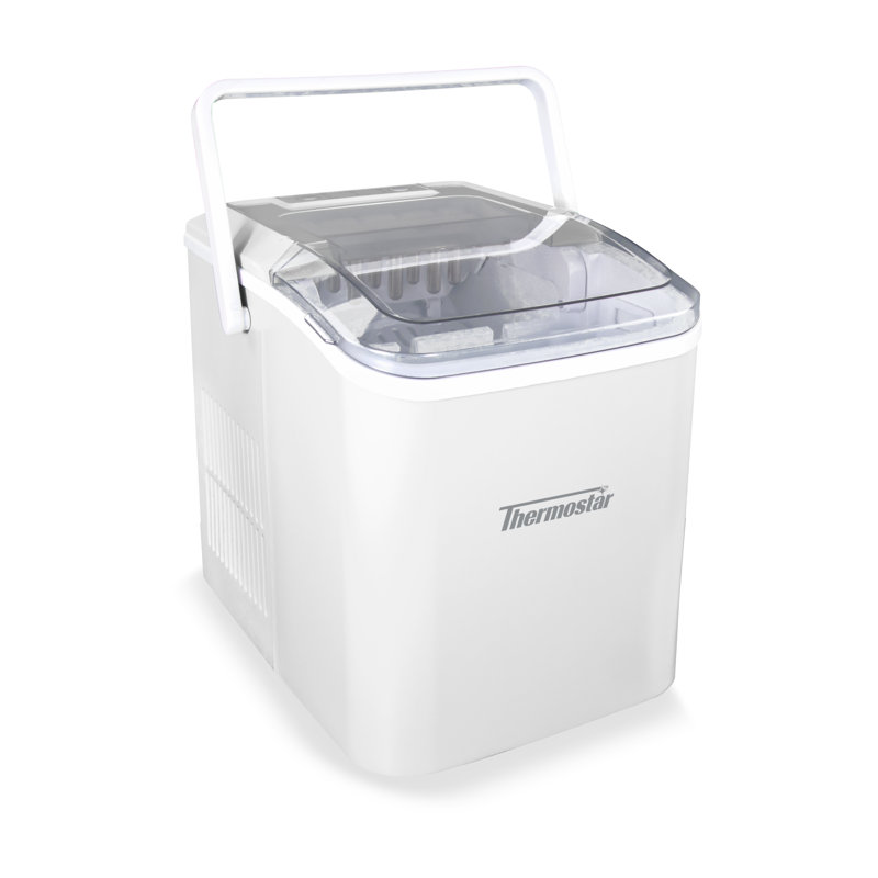 Machine à glaçons de comptoir automatique autonettoyante de 26 livres avec poignée Thermostar, Blanc