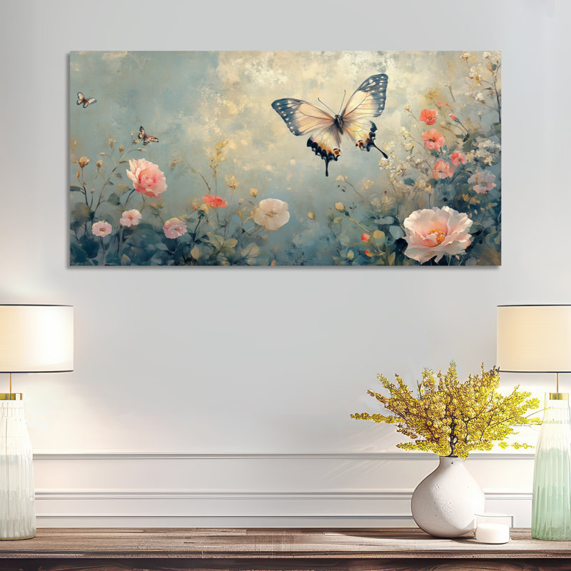 Boho Large Wall Art - Butterfly Gardens, Nature, reproduction métallique, L 40 po x H 20 po