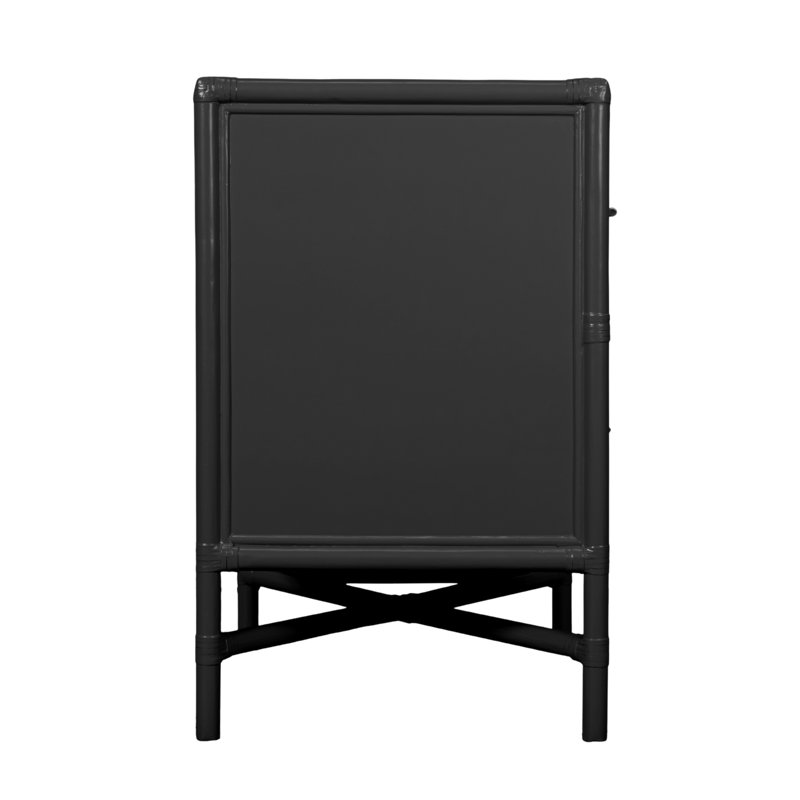 Venice Collection 4 Drawers 54" W Double Dresser, Black