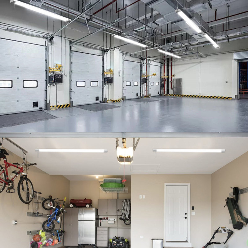 Paquet de 4 lumières d'atelier à DEL de 4 pi, lumières d'atelier utilitaires pouvant être reliées, 42 W, lumière d'atelier blanche de 5000 K pour les garages, les ateliers, les luminaires suspendus ou encastrés, cordon d'alimentation avec interrupt
