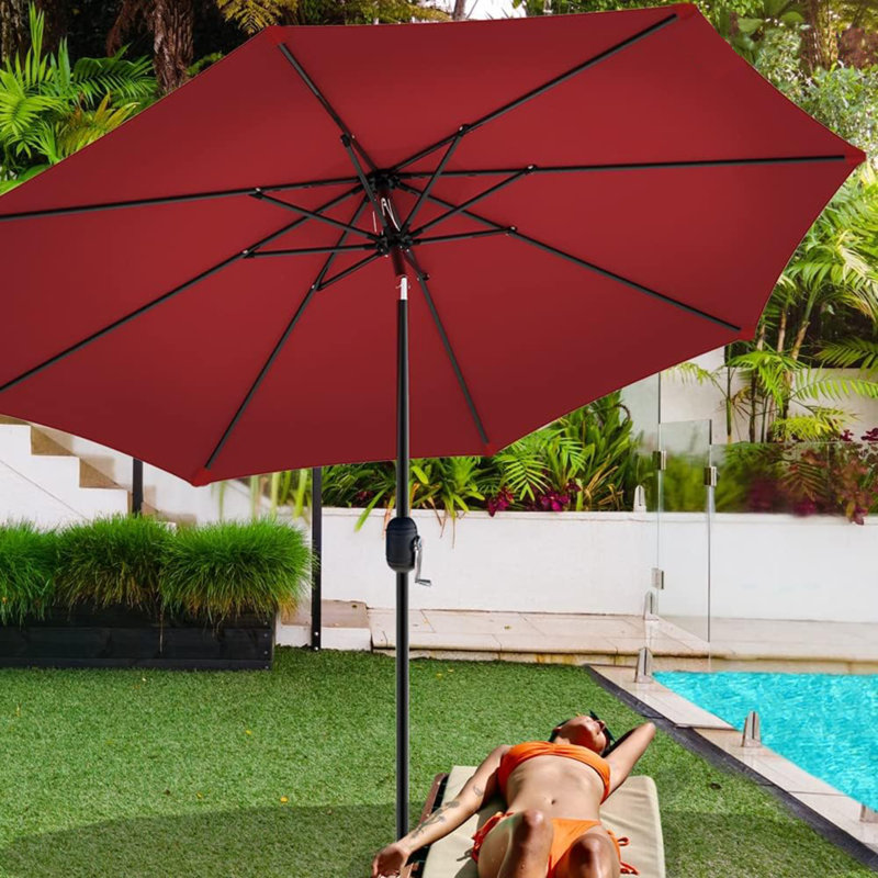 Alexine 270cm Tilt Market Parasol, Red