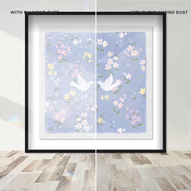 Love Doves Shadowbox Animals Print by Oliver Gal, Black Frame, 12 x 12, 25.5"H x 25.5"W, Black Shadowbox