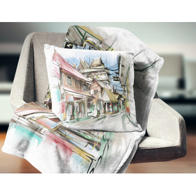 Coussin d’art "cityscape street city street"