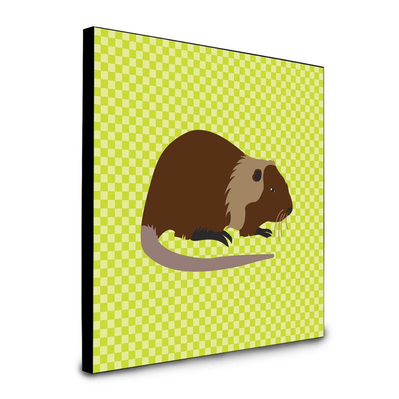 « coypu nutria river rat », art encadré Lecco, Vert