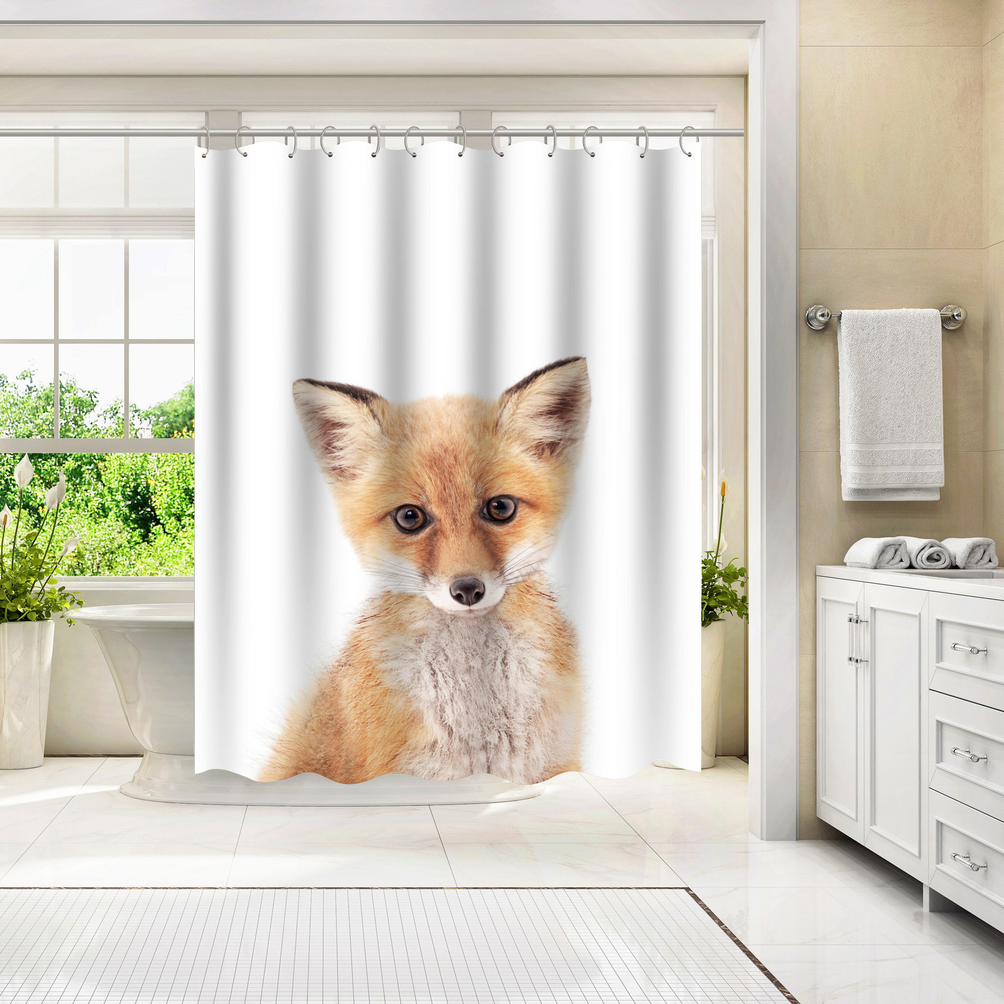 The Twillery Co.® 71 x 74 Shower Curtain, Little Fox by Sisi and