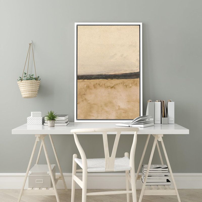 Minimal Landscape " Minimalist Desert Landscape Neutral Tones Illustrations ", White, 24" H x 16" W