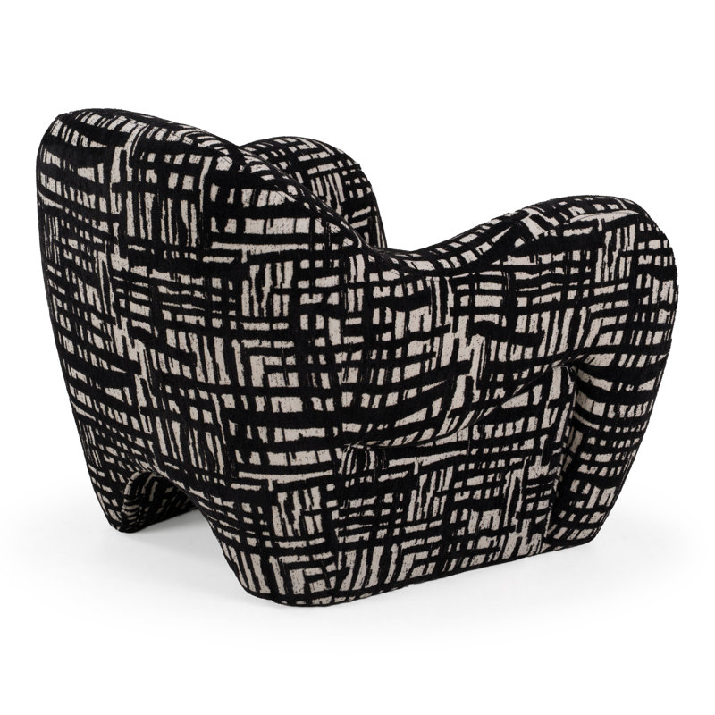 Hurd - Chaise d'appoint moderne en tissu noir et beige