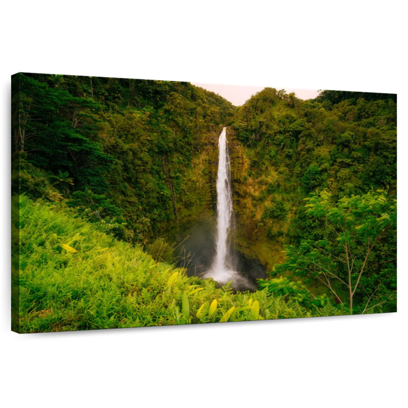Paysage d'une cascade d'Alvord Akaka, H 20 po x l 30 po