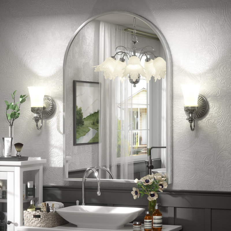 Amara Tempered Glass and Aluminum Alloy Framed French Cleat Mounted Wall Mirror with 5-Year Warranty, 36" x 24"