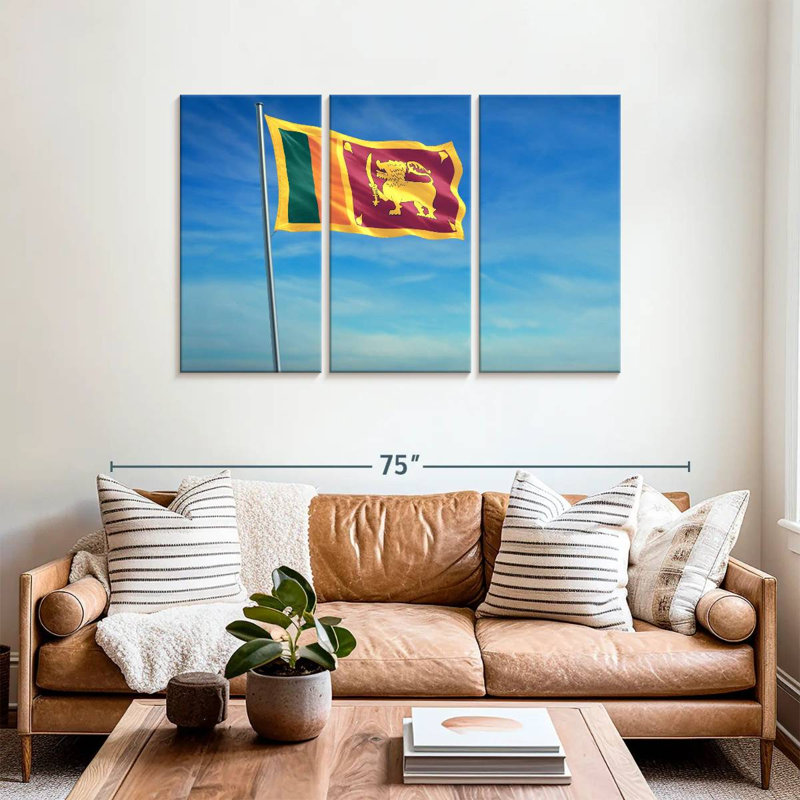 Hissé le drapeau sri-lankais, H 36 po x l 57 po