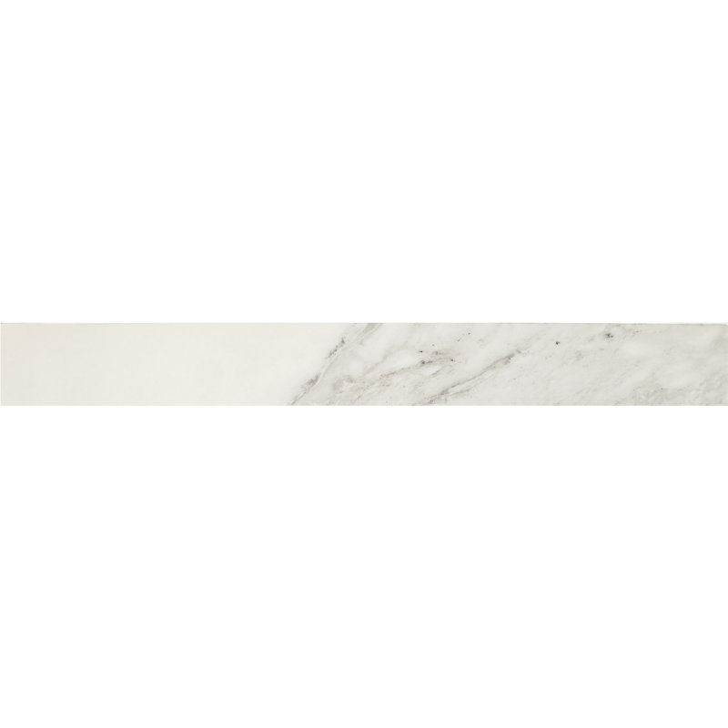 Daltile Perpetuo 3" X 24" Polished Porcelain Bullnose Trim (10 PCS Per Carton), Brilliant White