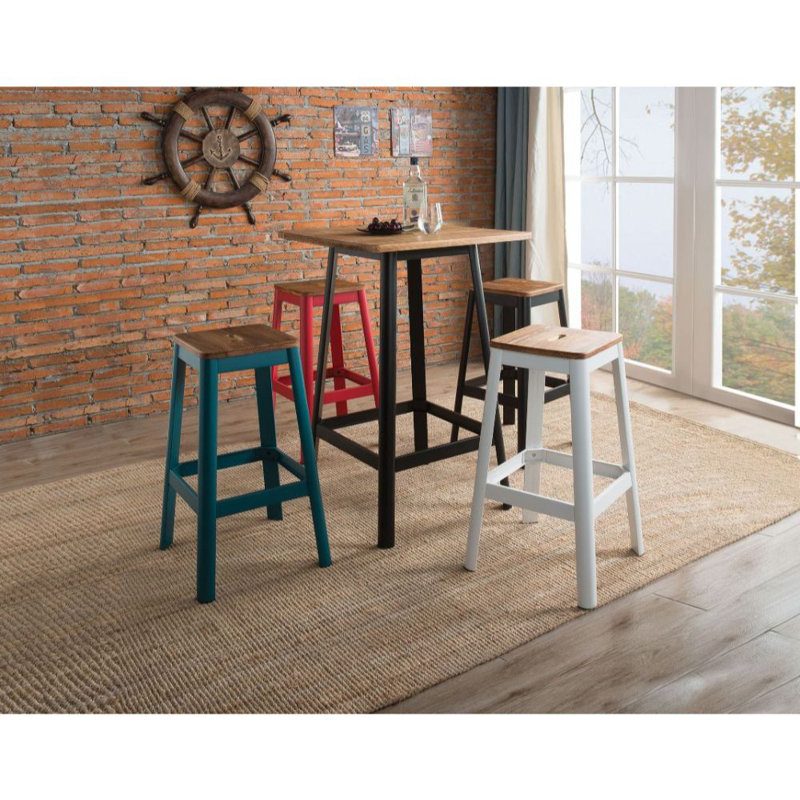 Retro Natural And  Square Bar Table, 18'' H X 70'' W X 16'' D