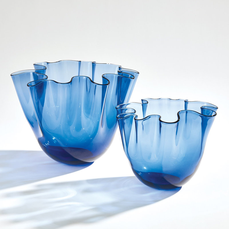 Glass Table Vase, 10.25" H x 11.75" W x 11.75" D