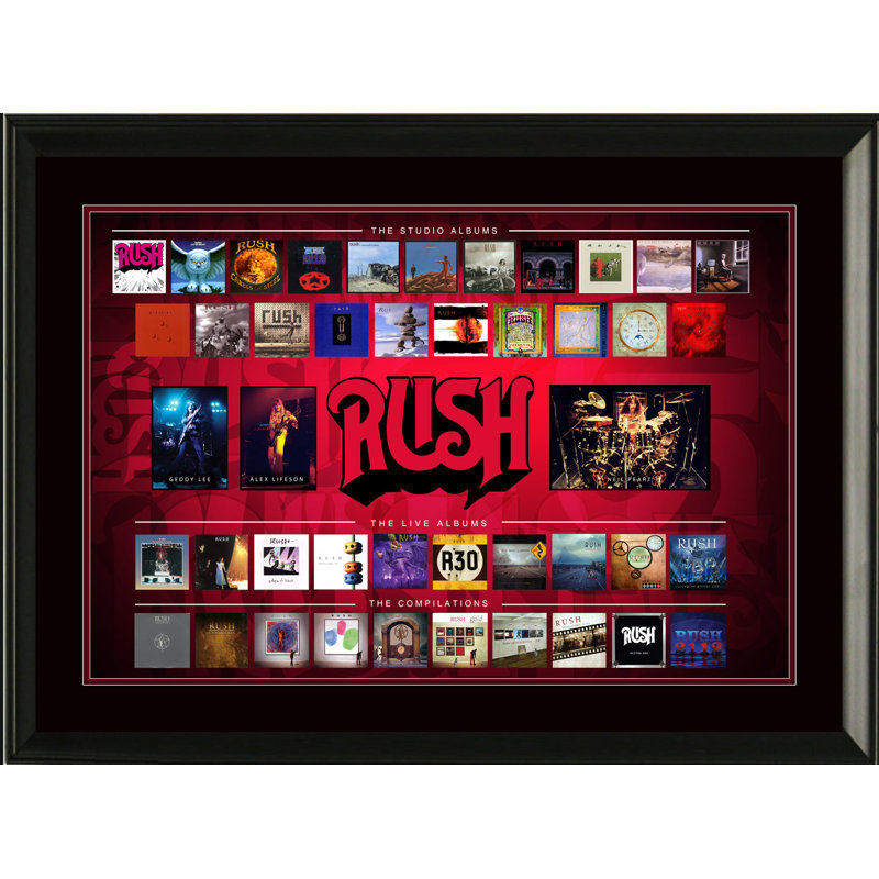 Rush, collection d'albums encadrés, collage