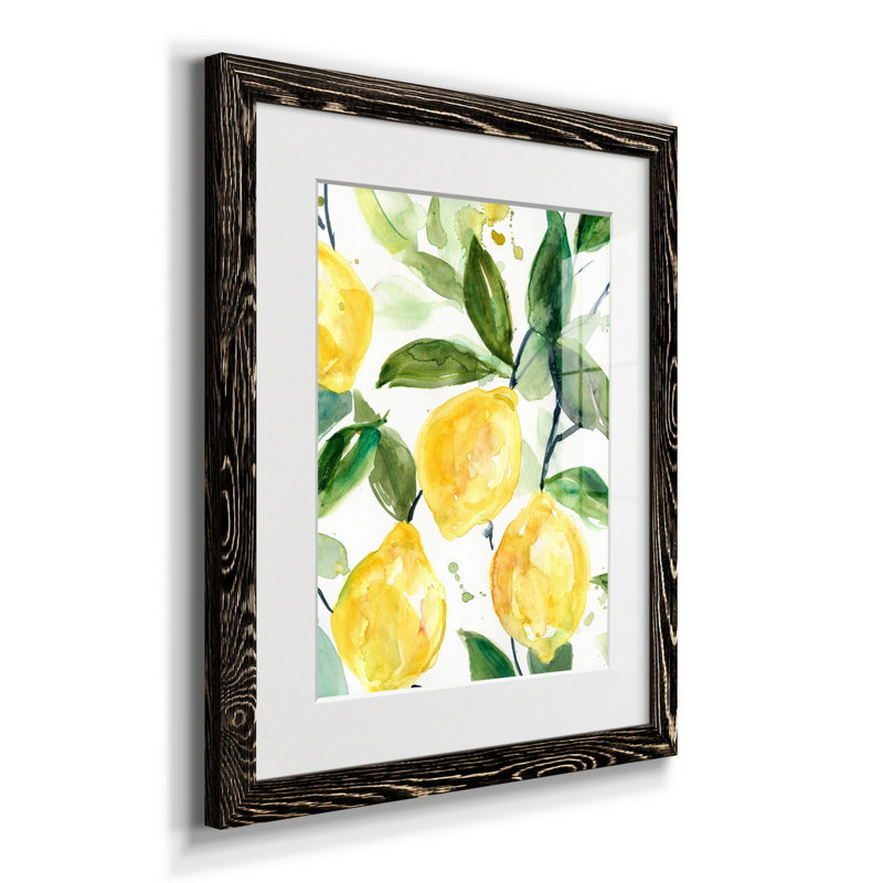 Lemony Branch II - Reproduction d'art sur papier encadrée, Noir, H 20 po x l 17 po x P 1,5 po
