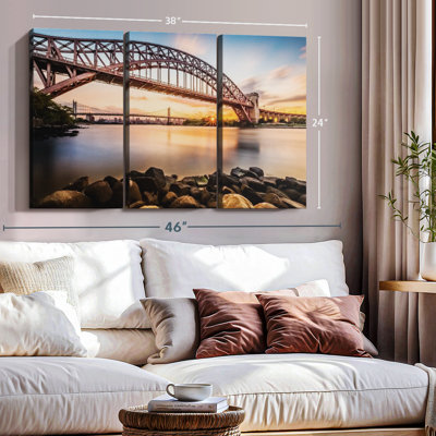 «Triboro Bridge At Sunset», 3 pièces