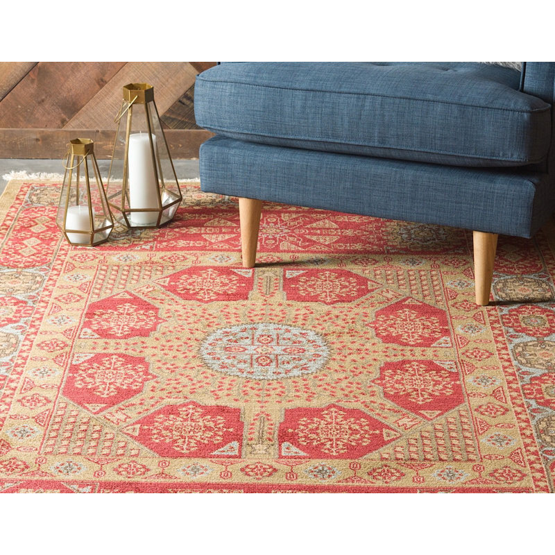 Tapis à motif oriental rouge Palazzo, Tapis de couloir 2 pi x 6 pi