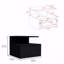 Table de chevet flottante, table de bout, tiroir de table d'appoint, tablettes ouvertes - noir