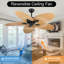 Ventilateur de plafond tropical de 52 pouces avec 5 pales Palm Tree Palm Island