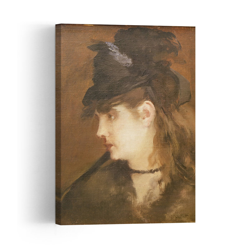Berthe Morisot au chapeau noir, portrait abstrait contemporain impressionniste, estampe murale, H 48 po x l 32 po