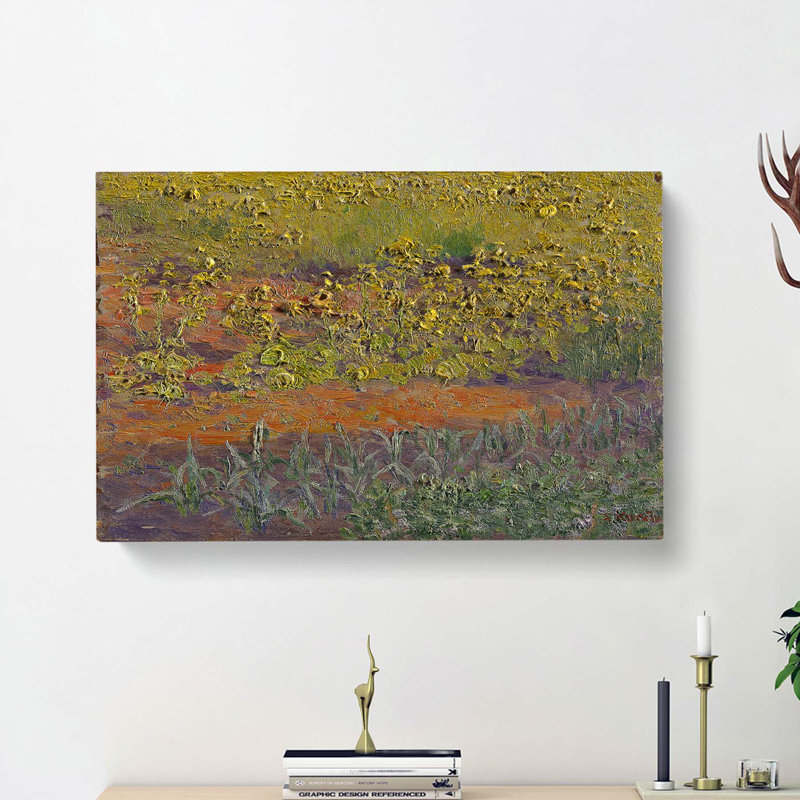 Rapeseed Field by Kuroda Seiki - Wrapped Canvas Painting, 50cm H x 76cm W x 3cm D