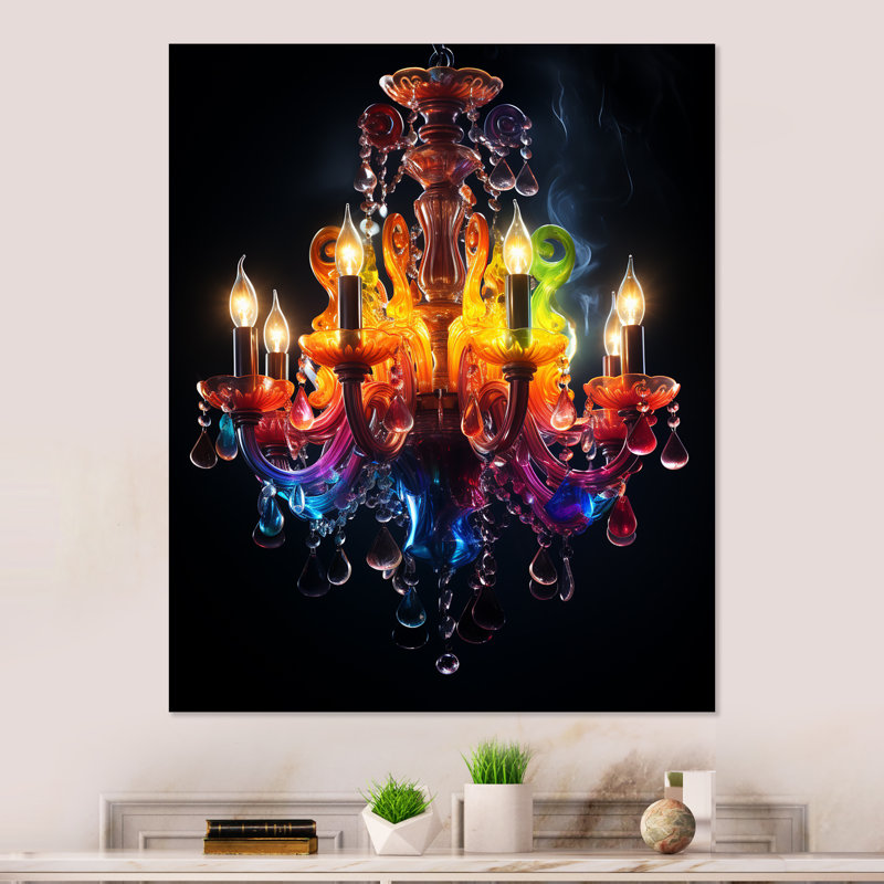 Luminaire élégant en cristal jaune - lustre en métal, H 20 po x l 12 po x P 1 po