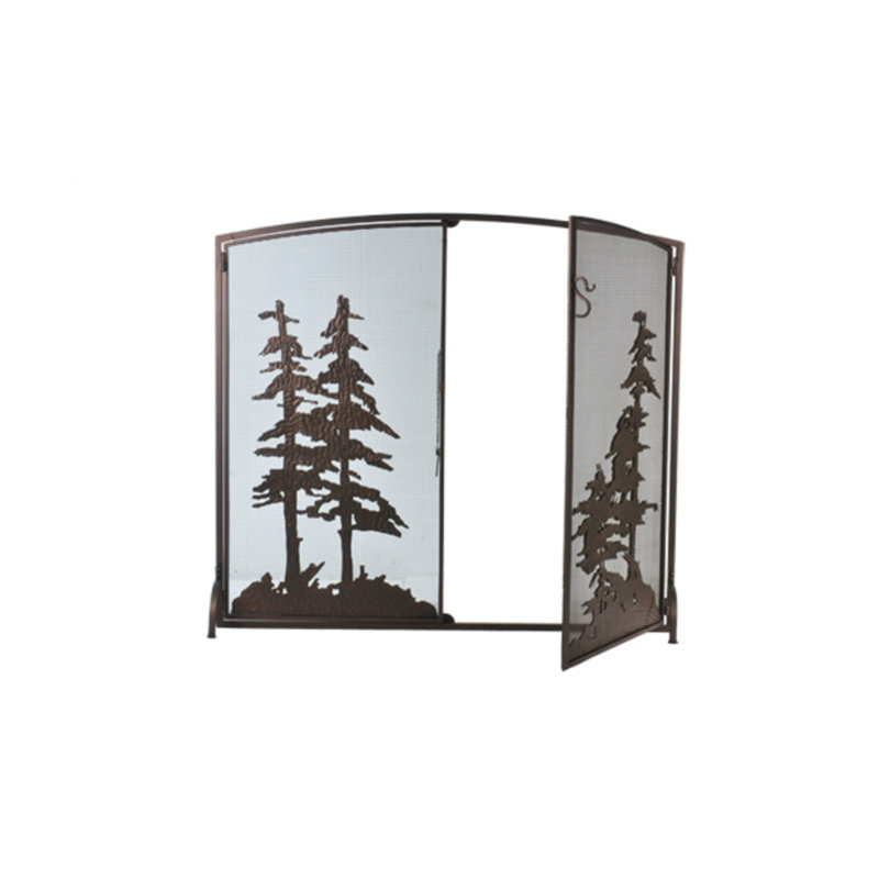 Tall Pines 2 Panel Steel Fireplace Screen