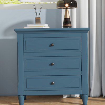 3-Drawer Nightstand Storage Wood Cabinet