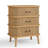 Fluted 3 Drawers Nightstand With Sliding Door