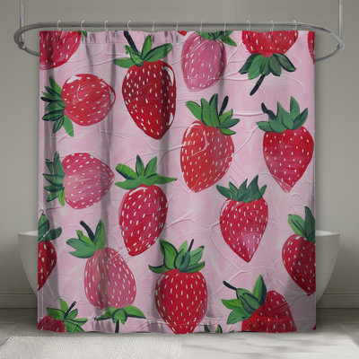 Strawberries Shower Curtain -  Food Bathroom Decor Bohemian Boho
