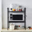 3-Tier Black Metal Storage Shelf Rack with Adjustable Shelves, Hanging Hooks and Anti-Slip Feet, Freestanding Utility Shelving Unit for Kitchen, Bathroom, Living Room, Office, Balcony and Garage
