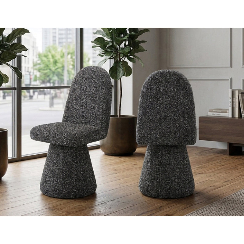 Chaises d'appoint 2 pièces Meine, Tweed gris anthracite