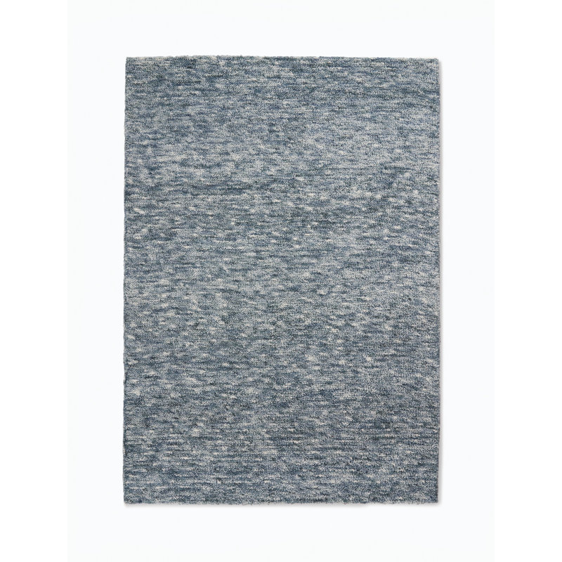 Tapis décoratif en denim à poils longs fabriqué à la main Tulsa, Rectangle 4 pi x 6 pi