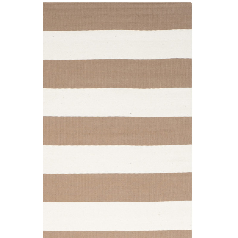 Tapis rayé en coton tissé à la main Dirit, Carré 6 pi