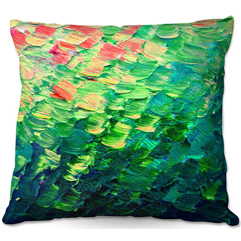 Housse de coussin et insert pour canapé fish, 18 po x 18 po, Bleu / Vert / Rose