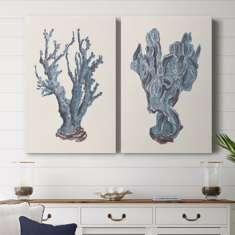 Toile tendue avec châssis Indigo Reef I-Premium - prêt à être accroché, H 27 po x l 36 po
