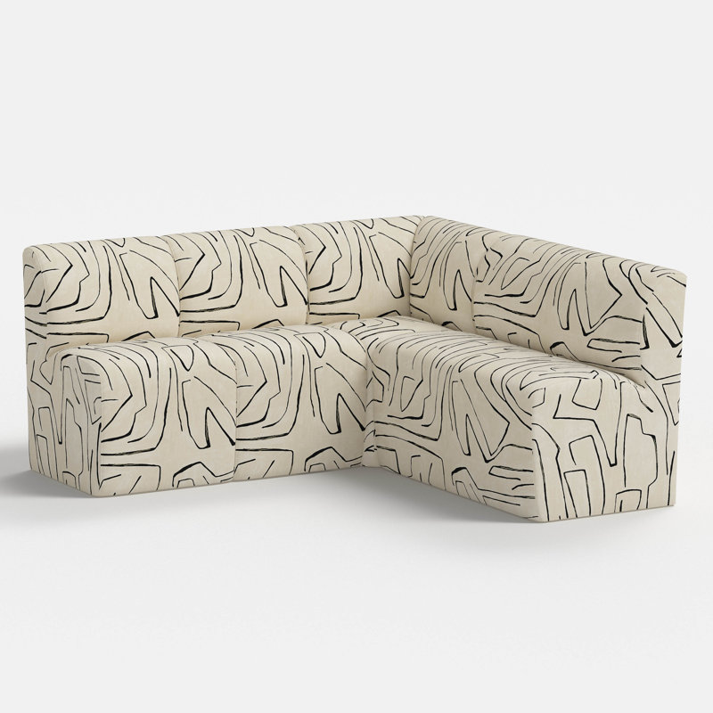 Banquette Salyers, Graffito Linen Onyx