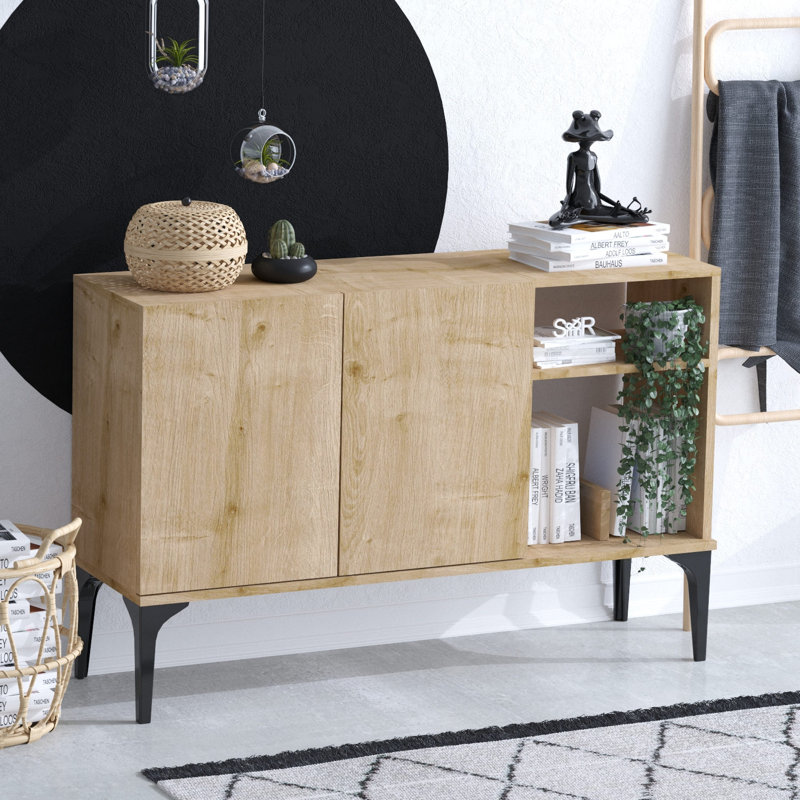 Afiq 120cm Console Table, Brown/Black