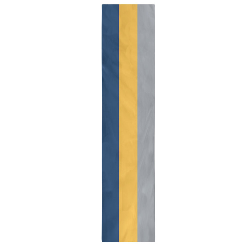 Boston Table Runner, 90" x 16", Cotton Blend, Buffalo,Navy Blue/Gold/Silver